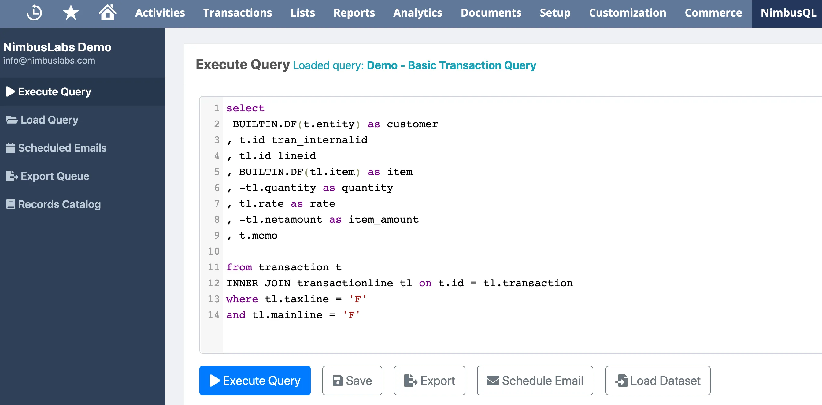 Load Query Execute